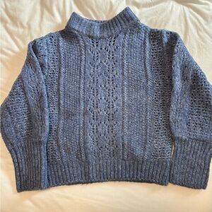 Dynamite Textured Blue Turtleneck Sweater
